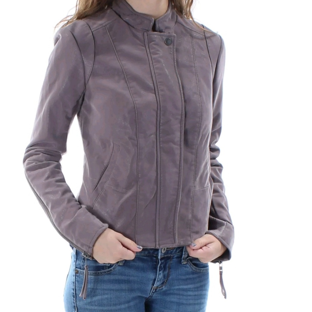 Free People  Moto Jacket Faux Suede Sz 0